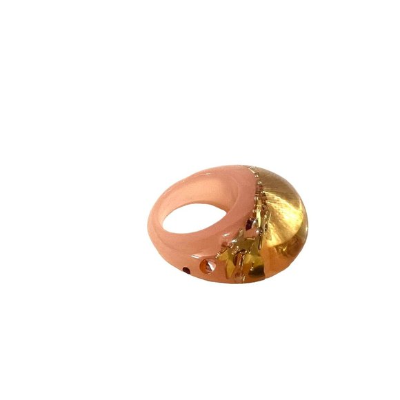 LOUIS VUITTON Pink and Gold Inclusion Dome Ring size 5.5 #1272 - Picture 3 of 5
